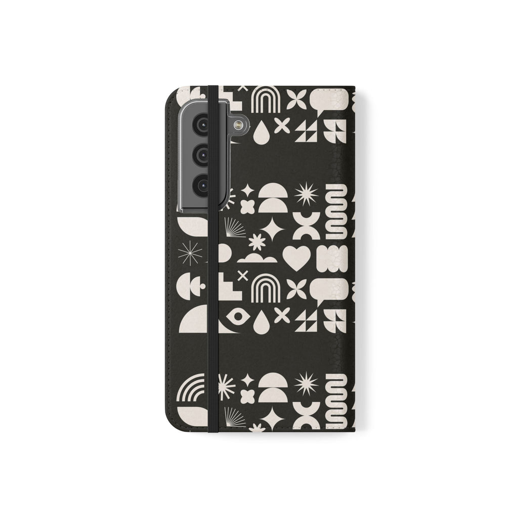 Stylish Flip Cases with Abstract Design - Versatile Phone Wallet for Everyday Use