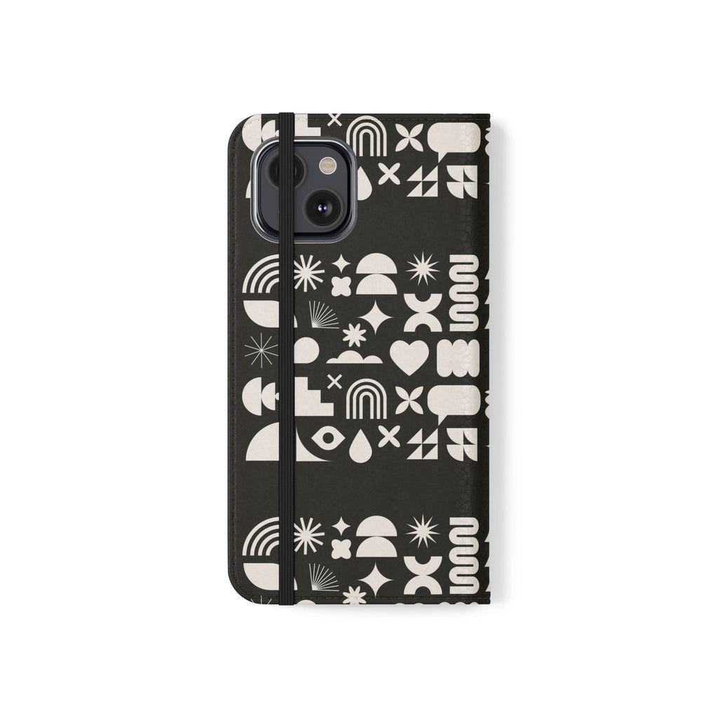 Stylish Flip Cases with Abstract Design - Versatile Phone Wallet for Everyday Use