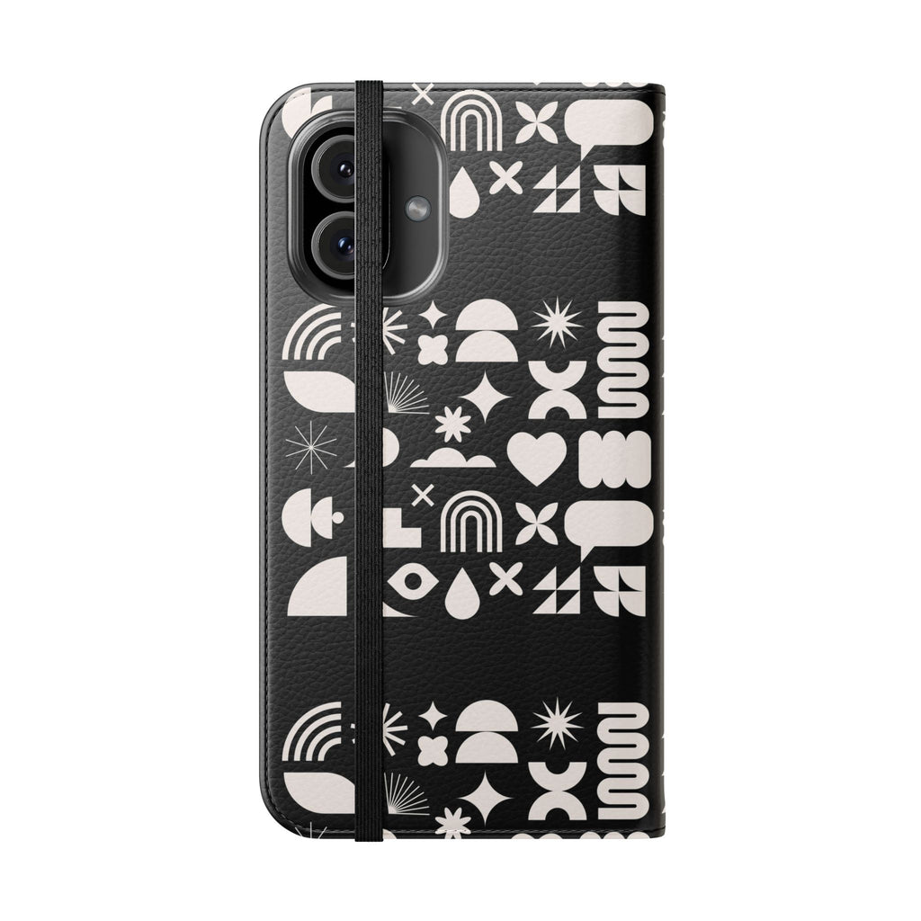 Stylish Flip Cases with Abstract Design - Versatile Phone Wallet for Everyday Use
