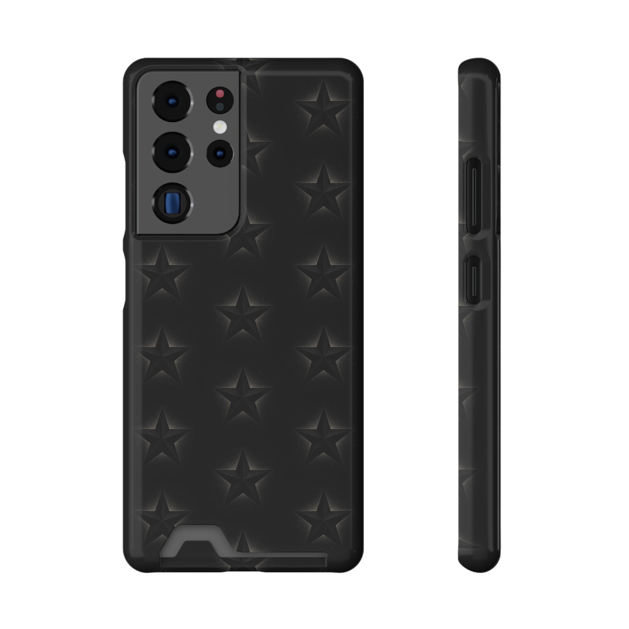 Black Star Phone Case with Card Holder