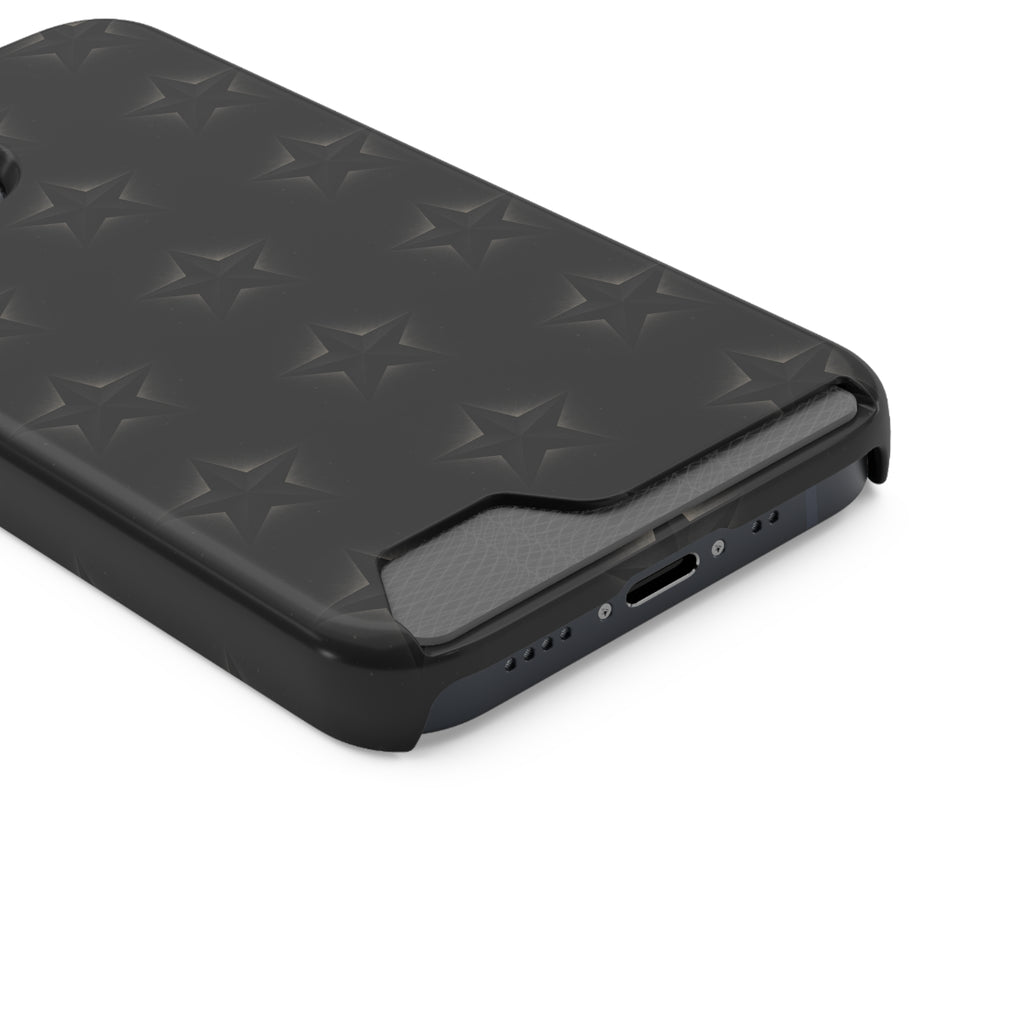 Black Star Phone Case with Card Holder