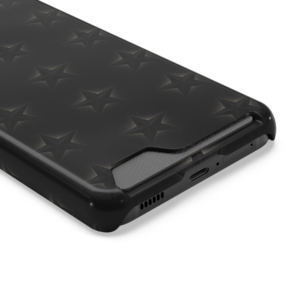 Black Star Phone Case with Card Holder